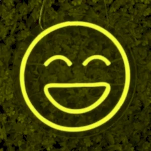 Sarı Renkli Mutlu Gülen Yüz Smiley Led Neon Tabela