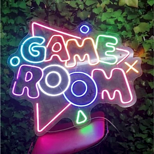 Çok Renkli Game Room Yazılı Oyuncu Odası Led Neon Tabela