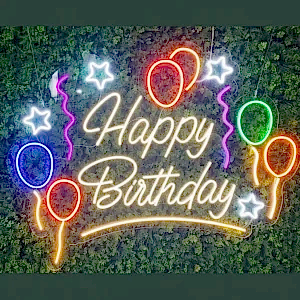 Happy Birthday Led Neon 2 Özel Tasarım Kutlama Işığı